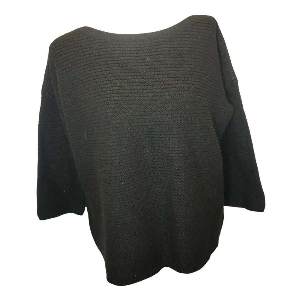 Zadig & Voltaire Bali‎ Y Wool Yack Blend Oversized Ribbed Sweater Small Black